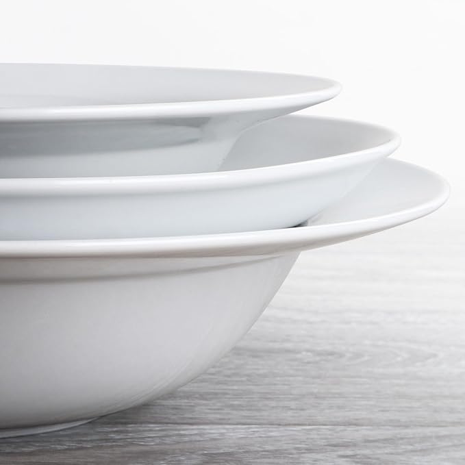 Pasta Bowls Set of 4, 22 oz Ceramic Soup, Pasta and Salad Bowls, Rimmed Deep - Image 9