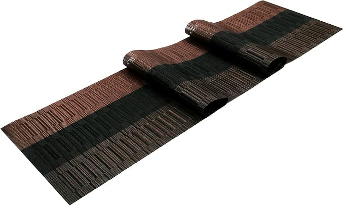 SHACOS Woven Vinyl Table Runners PVC Table Runners 12 x 90 inch Long Wipeable - Image 3