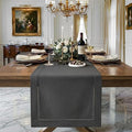 Signature Linen™ by D'Moksha Charcoal Grey Table Runner 72 Inches Long by DMokshaHomes
