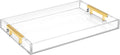 Modern 16"x12" Rectangle Acrylic Lucite Plastic Decorative Serving Tray by HomeRedefined