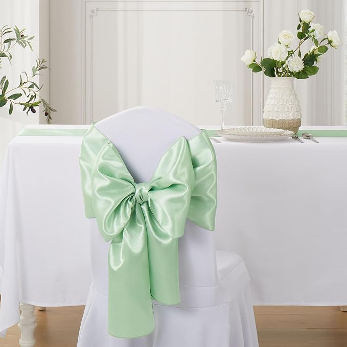 Sage Green Satin Table Runner, 12x108 Inches, 4 Pack | Premium Satin, Smooth - Image 4