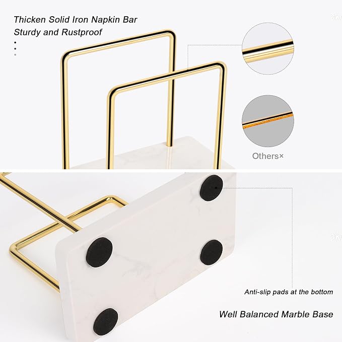 Livabber Napkin Holder, Metal Napkin Storage Modern Freestanding Tissue Paper - Image 3