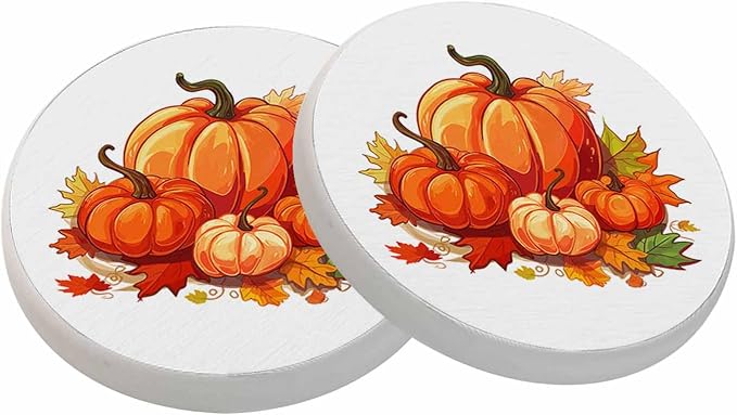Autumn Leaves & Pumpkins Coasters by oFloral