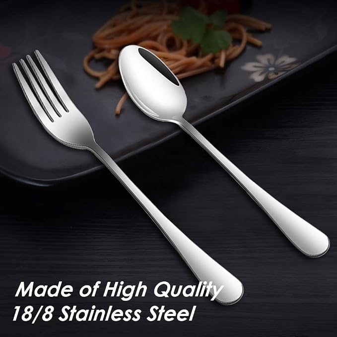 Set of 12, Stainless Steel Dinner Forks and Spoons, findTop Heavy-duty Forks - Image 3