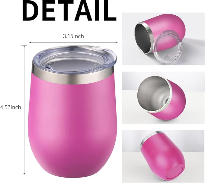 12oz/4 Pack Wine Tumbler Glasses - Image 5