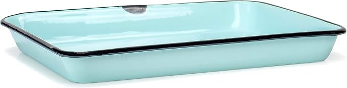 Red Co. 11 x 9 Enamelware Metal Classic 2 Quart Rectangular Serving Tray - Image 7