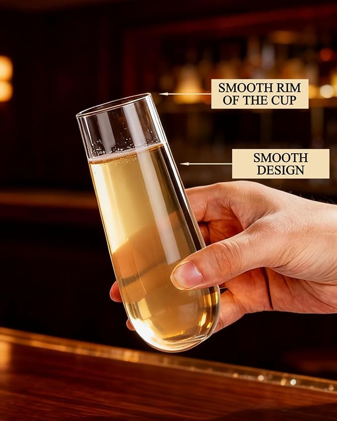 Ciaell 48 Pack Plastic Champagne Flutes - Image 3