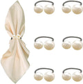 6 Pcs Black Napkin Rings by Unknown
