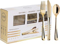 300PCS Gold Plastic Silverware, Disposable Plastic Cutlery/Utensils | Heavy by N9RTABLEWARE
