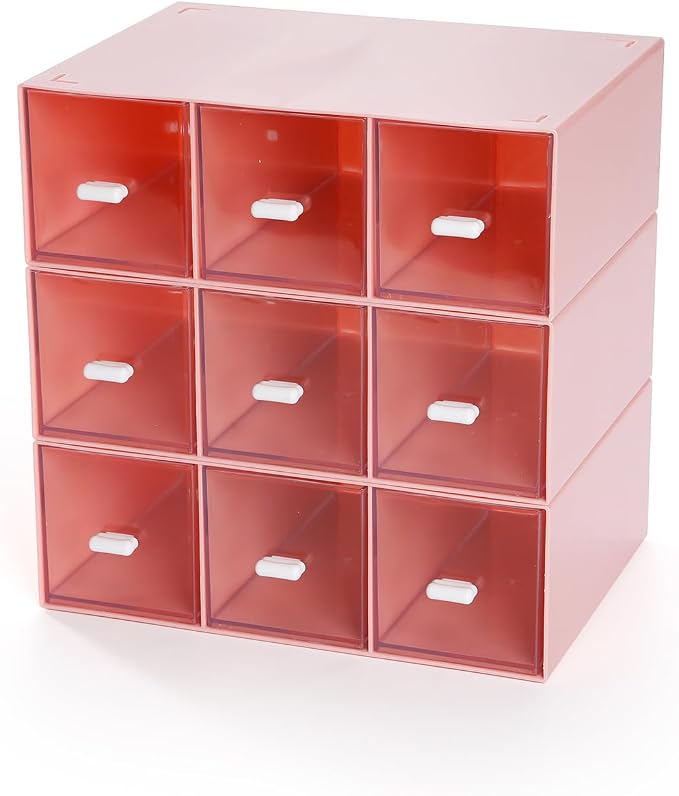 Desktop Organizer With 9 Drawers, Pencil Box, Stationary Organizer | 3 Tiers by OSteedWares