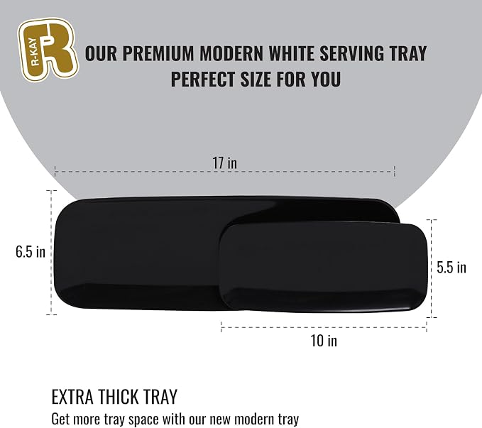 R-kay 4 Pack Black Plastic Serving Tray - Image 6