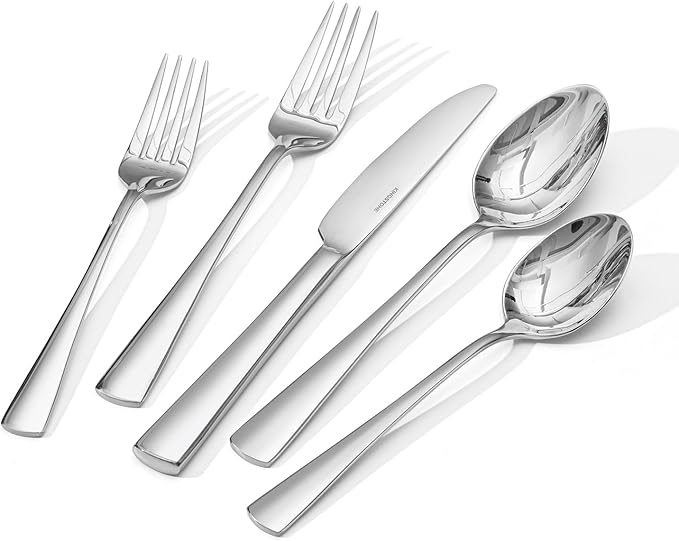 18/10 Stainless Steel Flatware, 15-Piece Forged Silverware Set by KINGSTONE