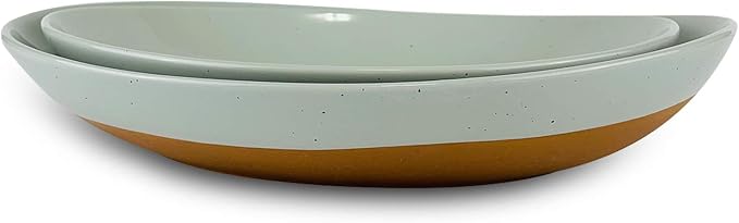 MORA Ceramic Large Serving Bowls- Set of 2 Oval Platters by MORA