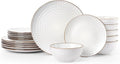 Famiware Ceramic Plates and Bowls Sets, Embossed Dishes Dinnerware by Famiware