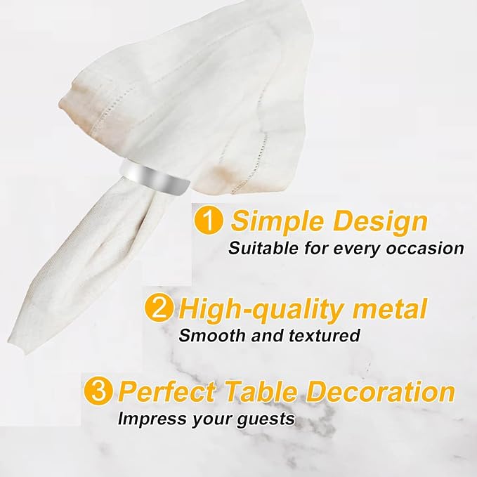 Silvery Napkin Rings-10 Pcs Stainless Steel Napkin Rings | Metal Napkin Ring - Image 4