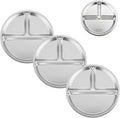 PandaEar 3 Pack Stainless Steel Divided Plates by PandaEar
