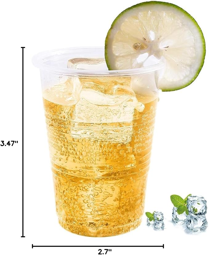Turbo Bee 7oz Plastic Cups 300 Pack， Disposable Clear Party Cups - Image 6