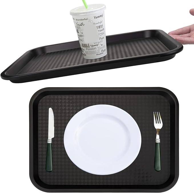 12 Pack Fast Food Tray, 13.7 x 10.5 Inch Plastic Restaurant Serving Tray - Image 6