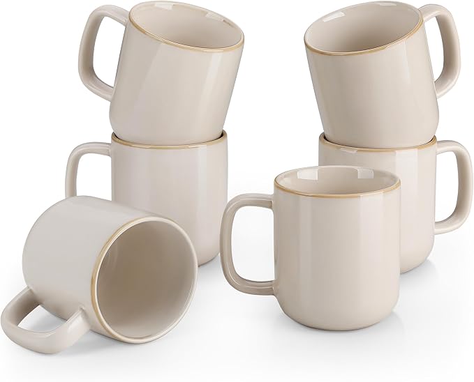 vancasso 16 oz Coffee Mugs Set of 6, Large Ceramic Mug by vancasso