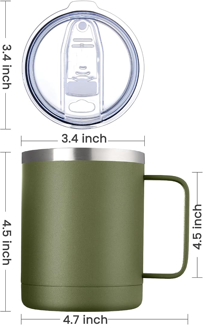 MEWAY 12oz Coffee Mug With Handle 4 Pack Bulk, Stainless Steel Insulated Travel - Image 4