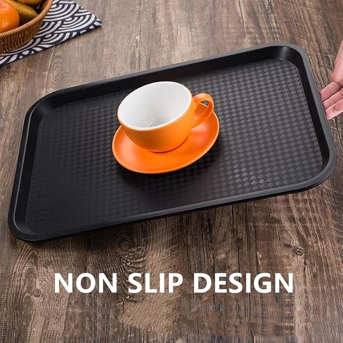 12 Pack Cafeteria Trays, 13 x 10 Inch Plastic Fast Food Serving Trays, - Image 5