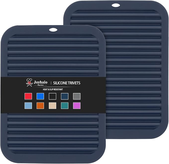 2 Pack Square Trivets for Hot Dishes | 9*12in Silicone Hot Pads for Kitchen by Joyhalo