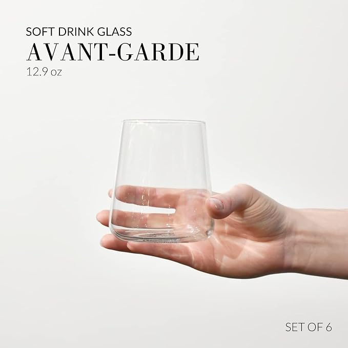Krosno Water Juice Drinking Glasses, 12.9 oz, Avant-Garde Collection, Crystal - Image 3
