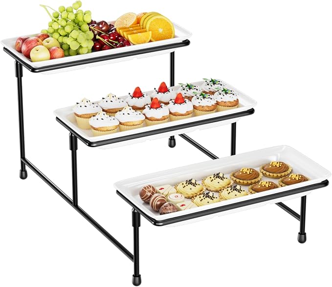 3 Tier Serving Tray for Party, Tiered Platter, sturdy & stable. For cookies by ABIGLIFTY