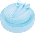 EI 150pcs Blue Plastic Plates Disposable Light Blue Baby Shower Plates Heavy by Ejonirinjonir