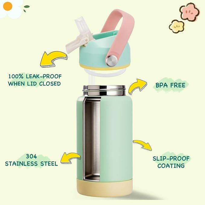 Kerilyn 12oz Water Bottle 2 Pack, Stainless Steel Insulated Water Bottle Bulk - Image 3