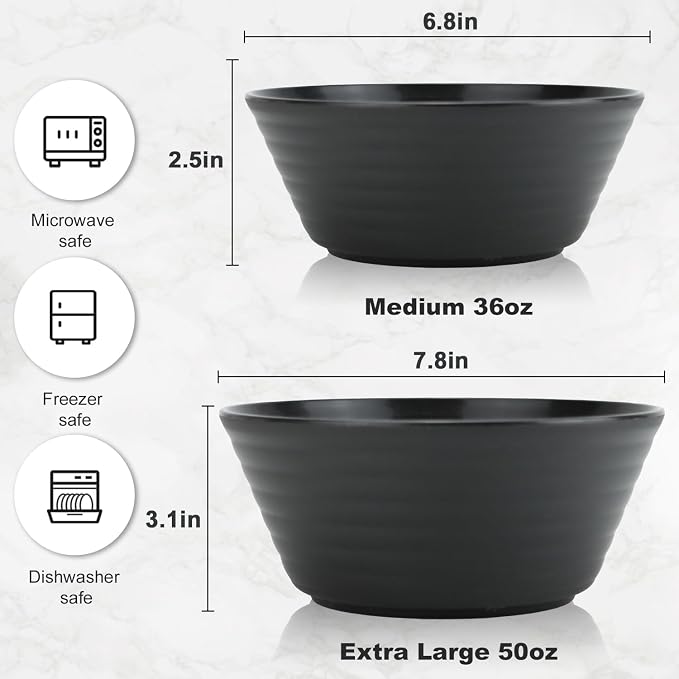 Wheat Straw Bowl Sets, Microwave and Dishwasher Safe Bowls, Alternative Plasic - Image 4