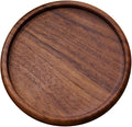 4 Inch 1PC Grooved Natural Walnut Cup Holder Round Black Wooden Coasters Heat by QUALITYCALFOVERA