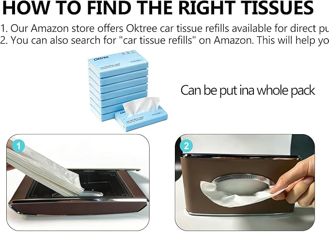 Faux Leather Car Tissue Holder for Interior, Armrest & Back Seat Tissue - Image 5