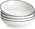 MALACASA 8.85" Large Pasta Bowls, 42 OZ White Salad Bowls Soup Bowls, Porcelain by MALACASA
