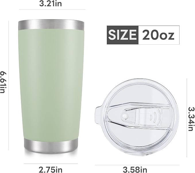 20 oz Tumbler with Lid Stainless Steel Insulated Tumblers Cups Travel Mug | - Image 7