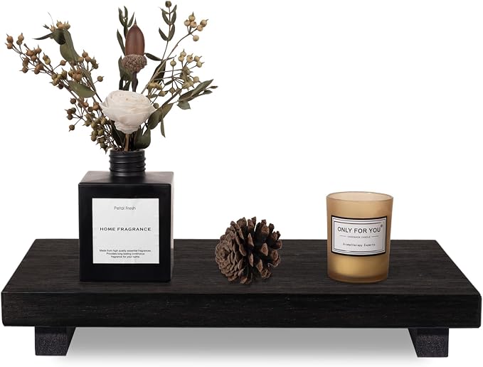 Wood Bathroom Tray Farmhouse Decor Kitchen Soap Holder, 11.8"x7" Black | by zoocatia