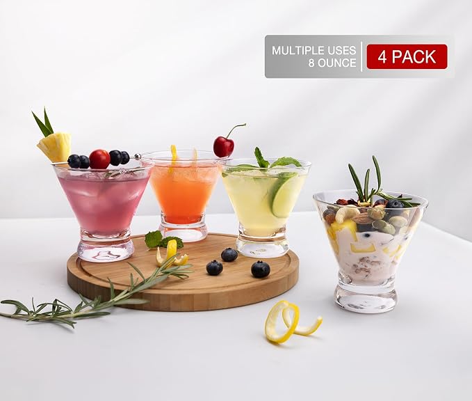 Martini Glasses Set of 2, 8oz Coupe Cocktail Glasses - Image 5