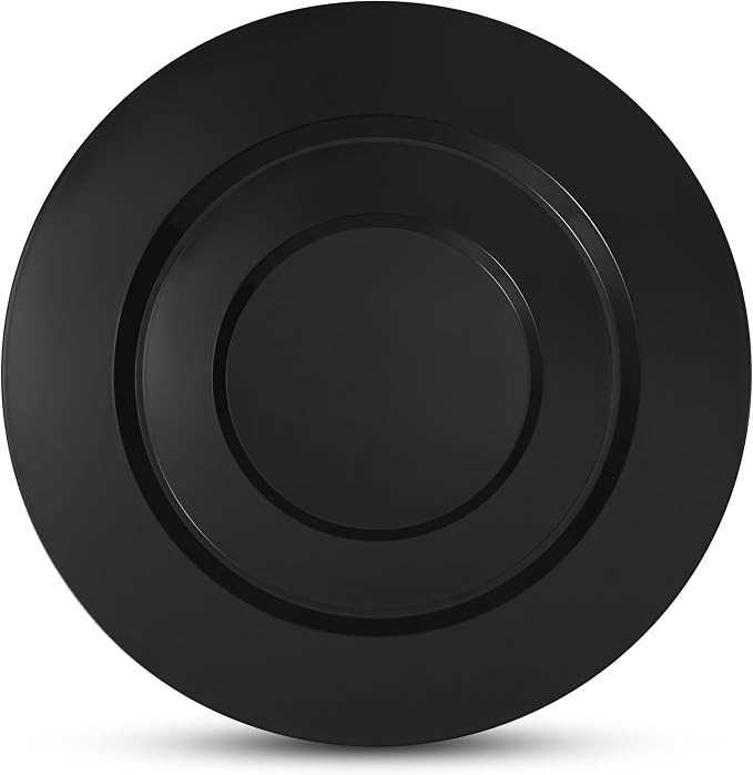 100 Black Plastic Plates Set, Elegant Fancy Heavy Duty Disposable Plates - Image 2