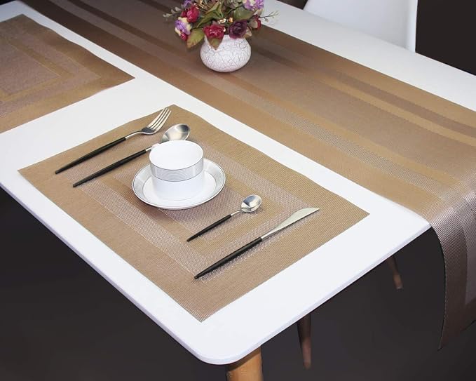 PIGCHCY 72 inches Table Runner, Table Centerpiece, Heat Resistant Vinyl Woven - Image 5