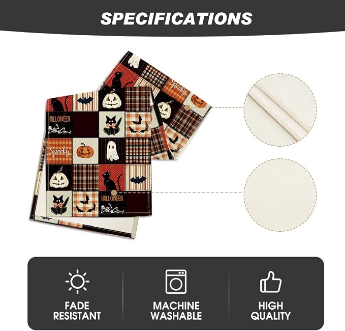 Artoid Mode 210 GSM Halloween Table Runner 13x120 Inch Home Party Decor | Black - Image 5