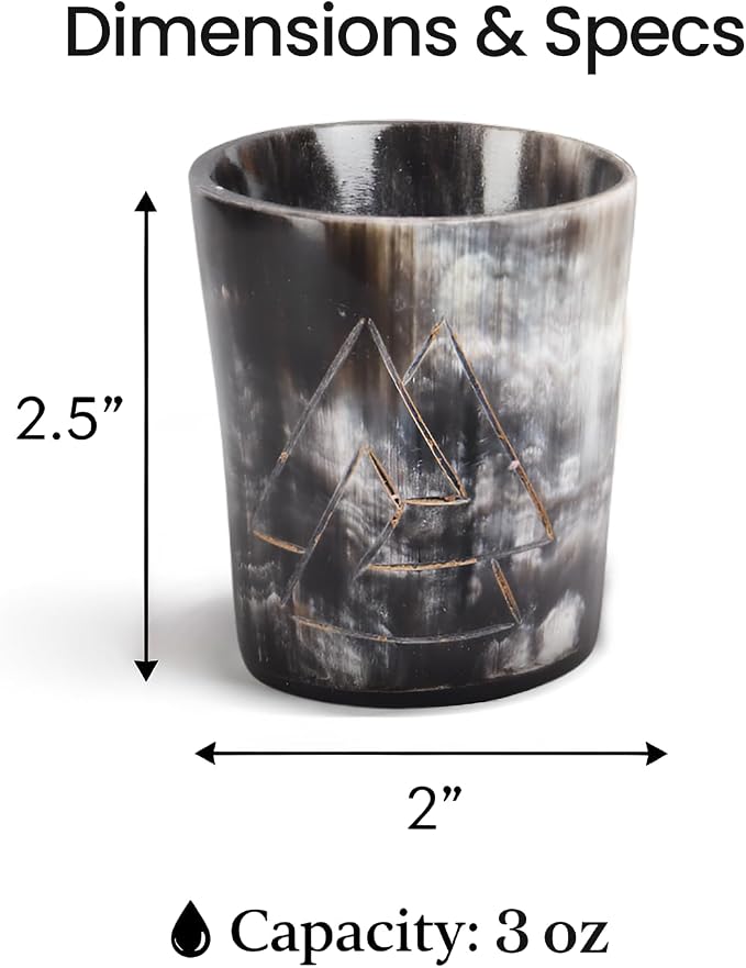 Handicrafts Home Viking Horn Shot Glasses Set of 4, Handmade Natural Ox Horn - Image 6