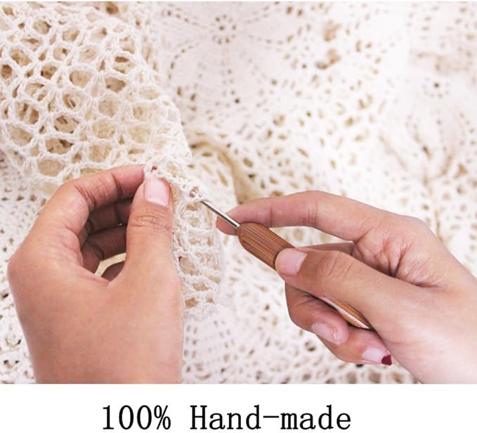 Cotton Handmade Crochet Lace Table Runner Olive Green Rectangle Coffee Table - Image 5