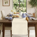 Classic Linen™ by D'Moksha Ivory Table Runner 72 Inches Long, 100% Pure Linen by DMokshaHomes