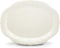 Lenox French Perle White Oval Stoneware Serving Platter | dishwasher safe by Lenox