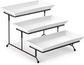 MALACASA 3 Tier Serving Trays for Party, Porcelain Serving Platters and Trays by MALACASA