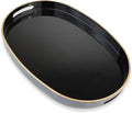 Black Oval Decorative Tray by Omuriko