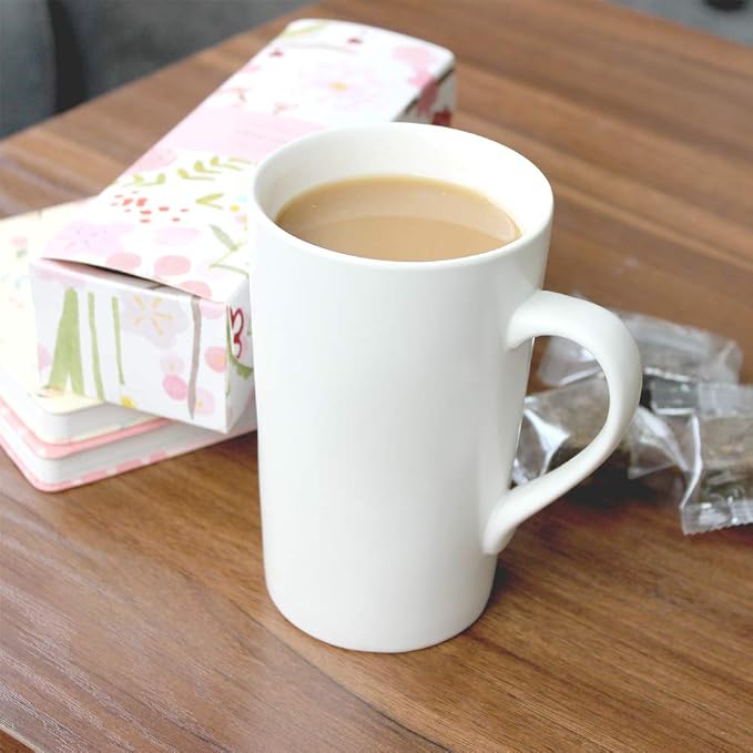 2 Pack 20 OZ Coffee Cup Simple Pure White Ceramic Cup | Plain Large Tall White - Image 4