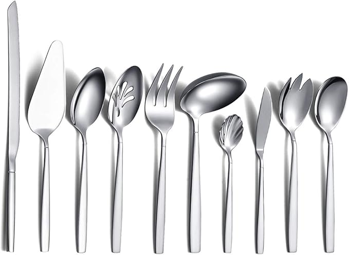 Silverware Serving Set 10 Pieces, Berglander Stainless Steel Flatware Serving by Berglander