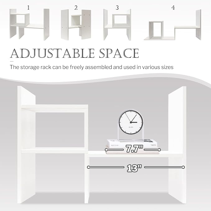 Jerry & Maggie - Desktop Organizer Office Storage Rack Adjustable Wood Display - Image 8