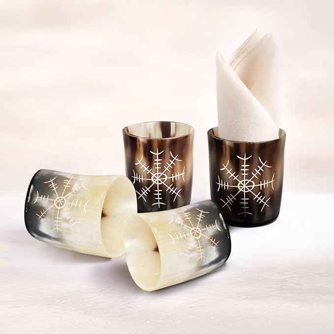 Handicrafts Home Viking Horn Shot Glasses Set of 12, Rustic Viking Drinkware - Image 3